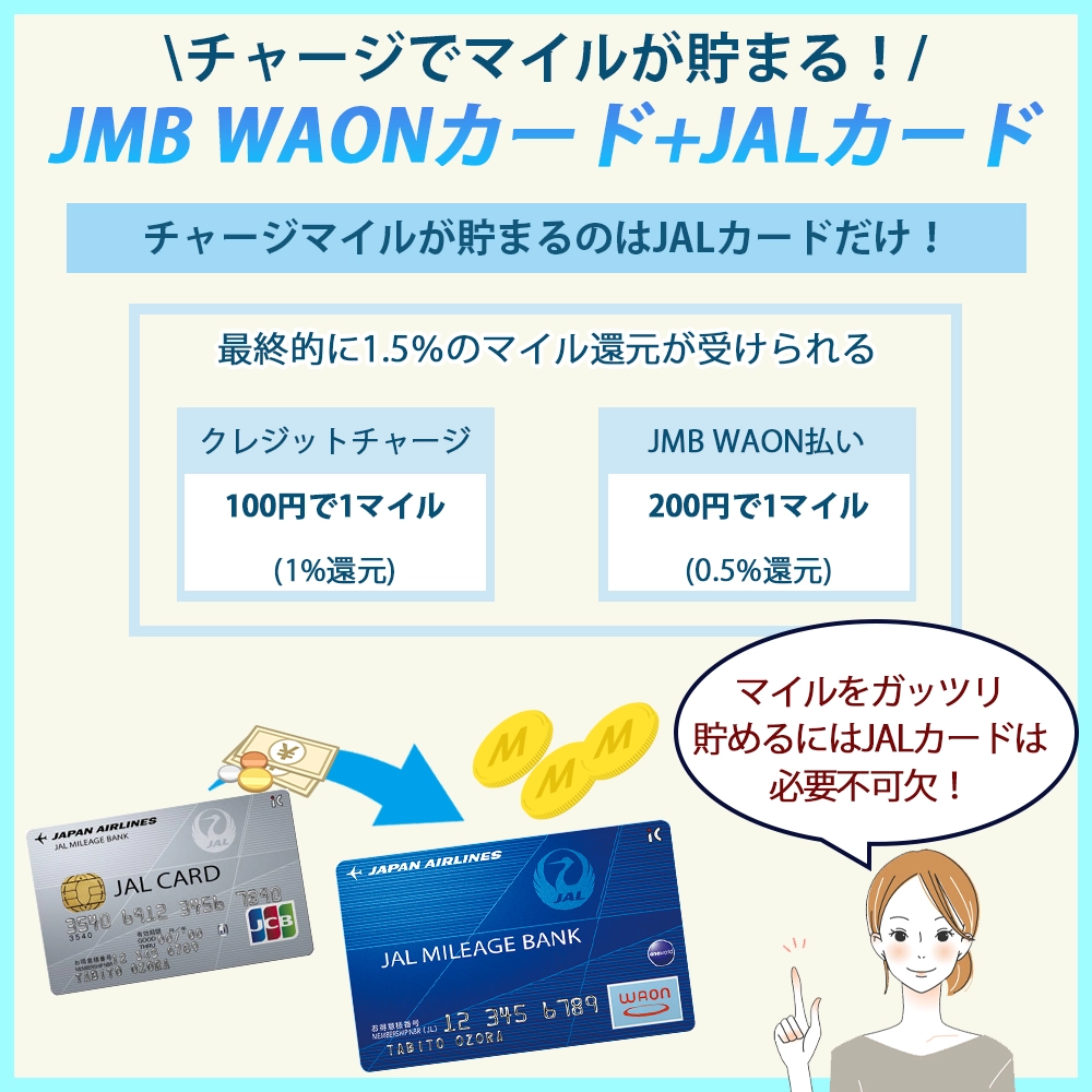 JMB WAONカード+JALカードはチャージでマイルが貯まる最強コンビ！